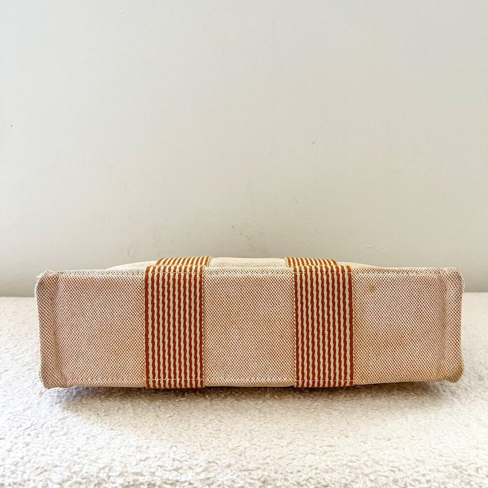 Hermes Peach Canvas Fourre Tout PM Tote Bag - Picture 4 of 11